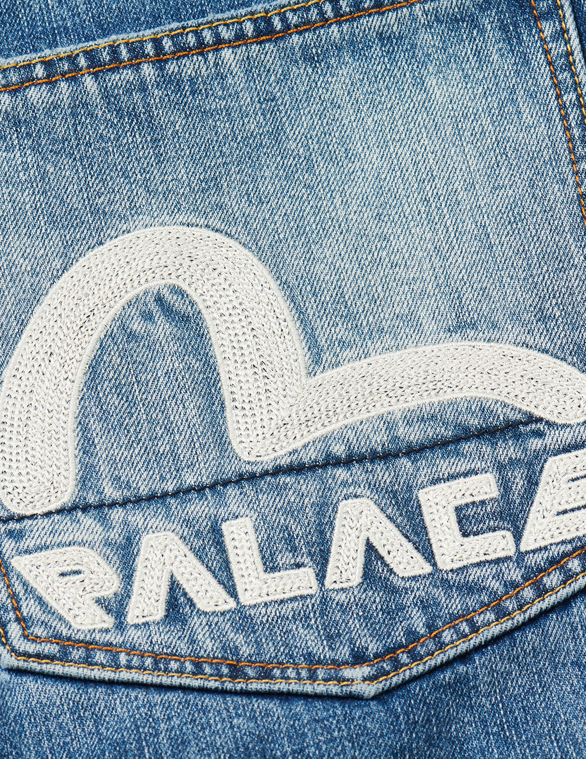 PALACE EVISU Logo Embroidery and Dice Daicock Print Regular Fit Denim Jacket