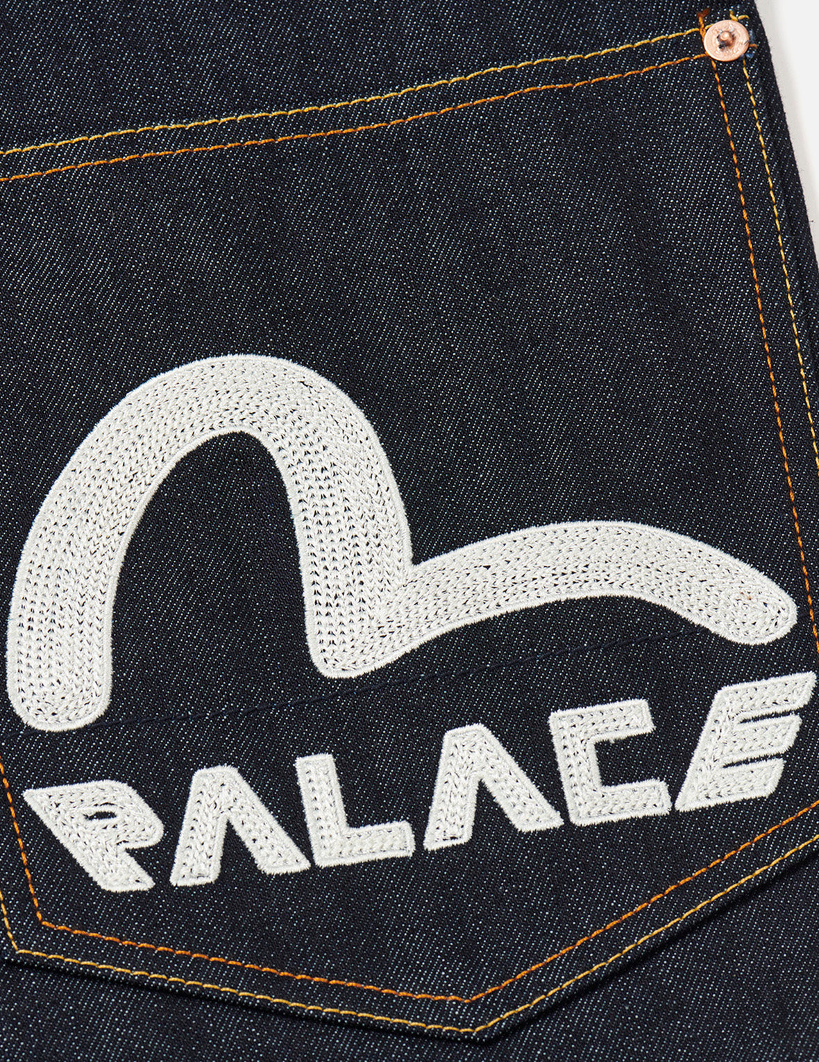 PALACE EVISU Logo Embroidery and Dice Daicock Print Regular Fit Denim Jacket