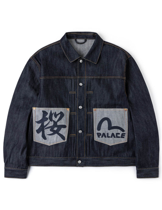 PALACE EVISU Contrast Lining Indigo Denim Jacket