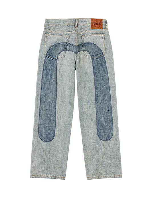 PALACE EVISU Daicock Patchwork Reverse Denim Jeans